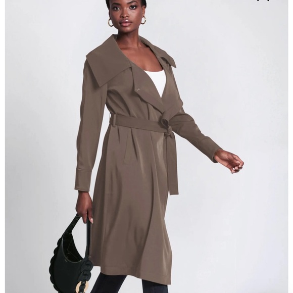 Avex Les Filles Belted Drape Front Trench Small NWT - Picture 2 of 16